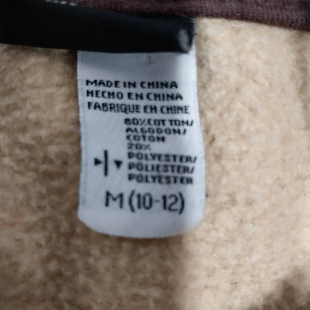 Rocawear Hoodie Zip Up Graphic Logo M (10-12) Tan Brown